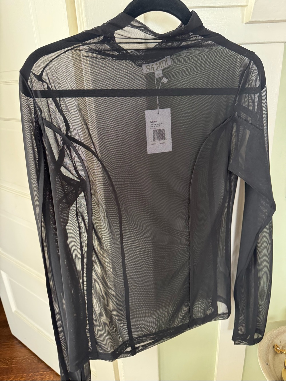New Saemdi Mesh Top, High Neck, black